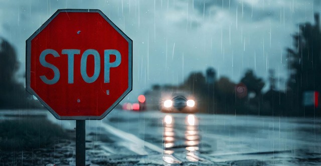 Rainy weather stop sign. PHOTO ID 283544147 © Andrei Onut Moldovan | Dreamstime.com